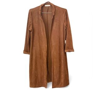 Vintage Faux suede open front coat